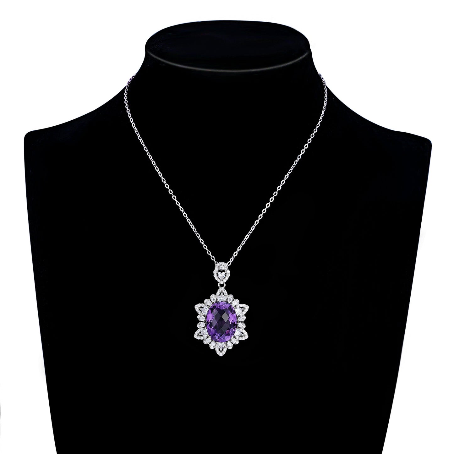 Natural Amethyst Necklace | S925 Sterling Silver