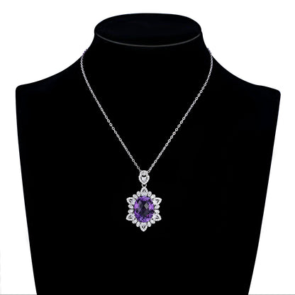 Natural Amethyst Necklace | S925 Sterling Silver