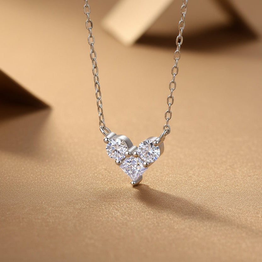 Love In The Present Moissanite Necklace | S925 Silver Platinum-plated