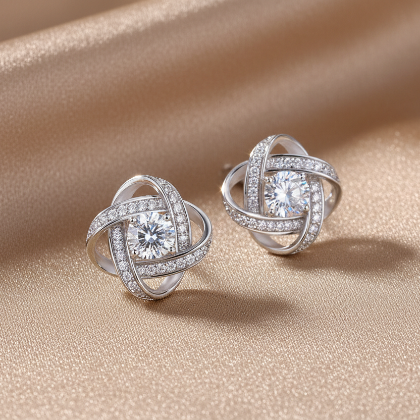 Hope Beam Moissanite Stud Earrings | S925 Sterling Silver