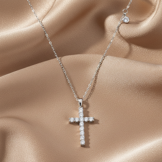 Diamond Cross Necklace | S925 Sterling Silver