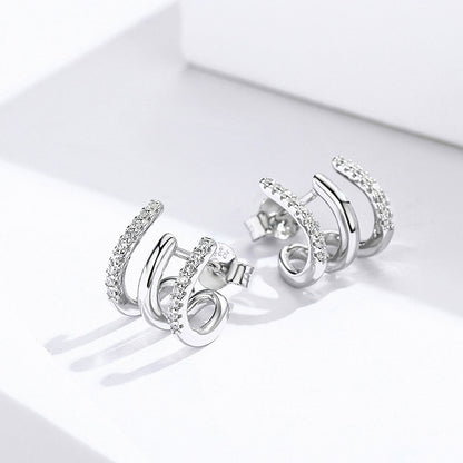 Romantic Layered Heart Earrings | S925 Sterling Silver Romantic