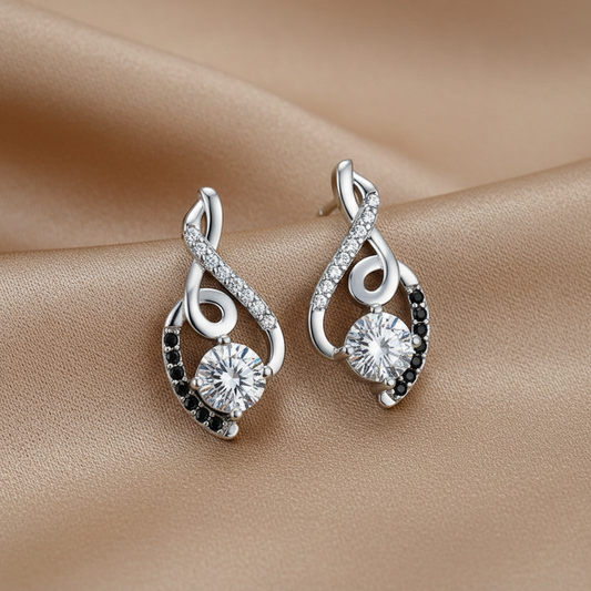Geometric Zircon Earrings | S925 Sterling Silver