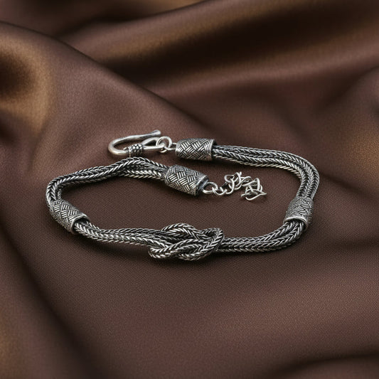 Retro Hand-Woven Bracelet | S925 Sterling Silver