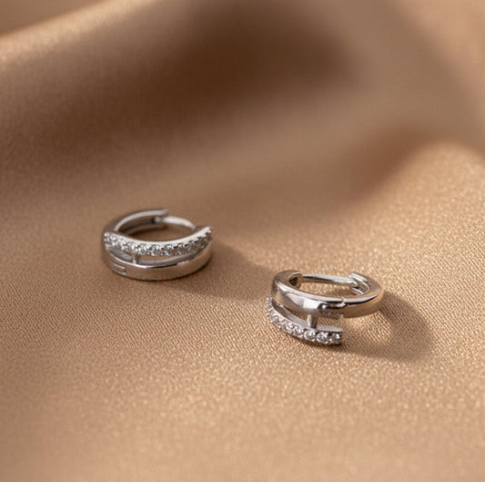 Women's Layered Silver Earrings | S925 Sterling Silver