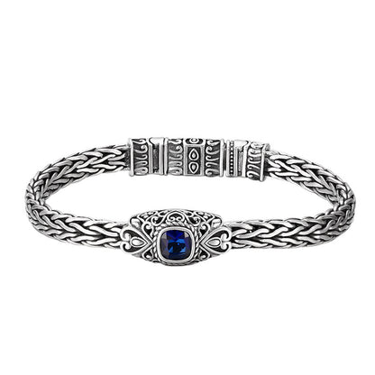Hand-Woven Blue Zircon Bracelet | 925 Sterling Silver