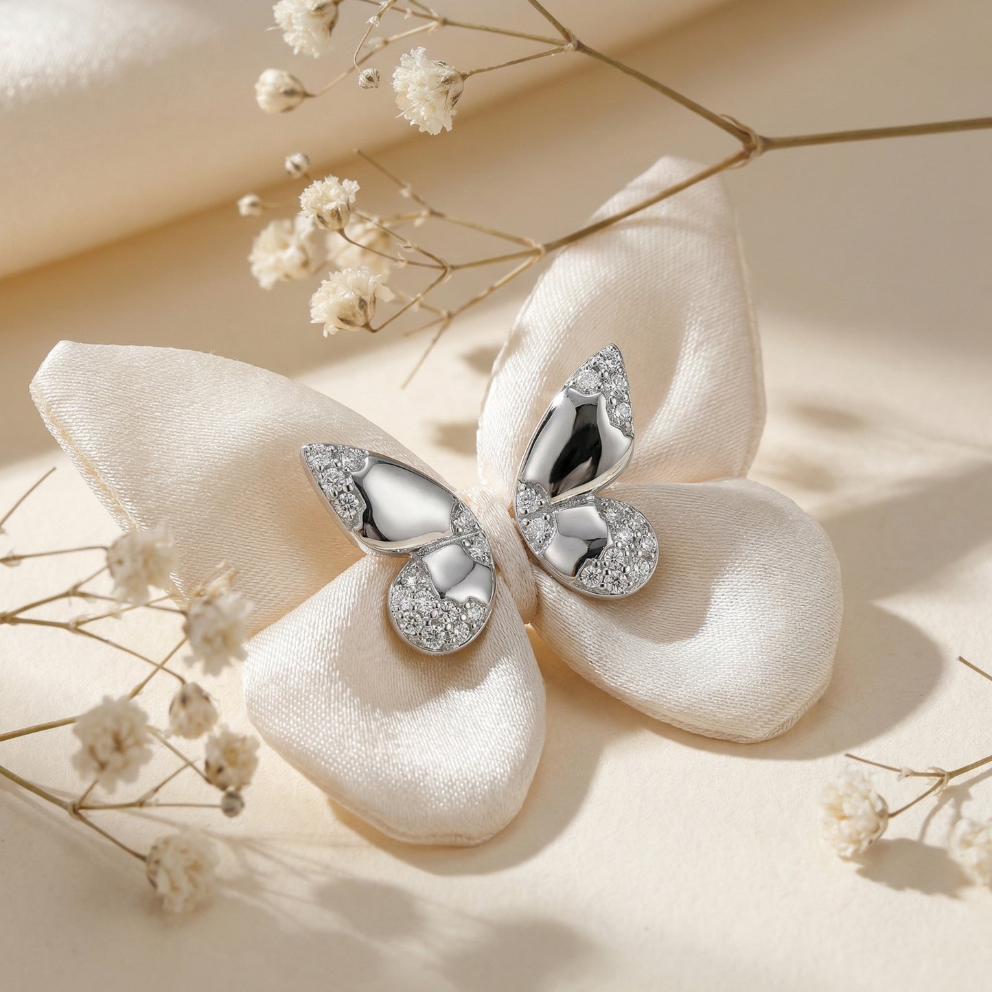 Butterfly Wing Stud Earrings | S925 Sterling Silver
