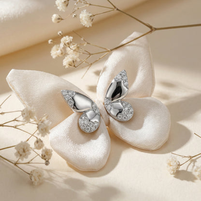 Butterfly Wing Stud Earrings | S925 Sterling Silver