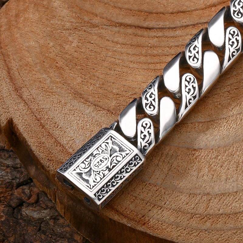 Tang Grass Cuban Link Bracelet | S925 Sterling Silver