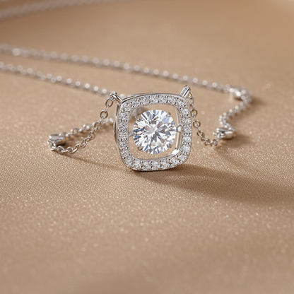 Pendentif en moissanite douce | Argent S925 plaqué platine