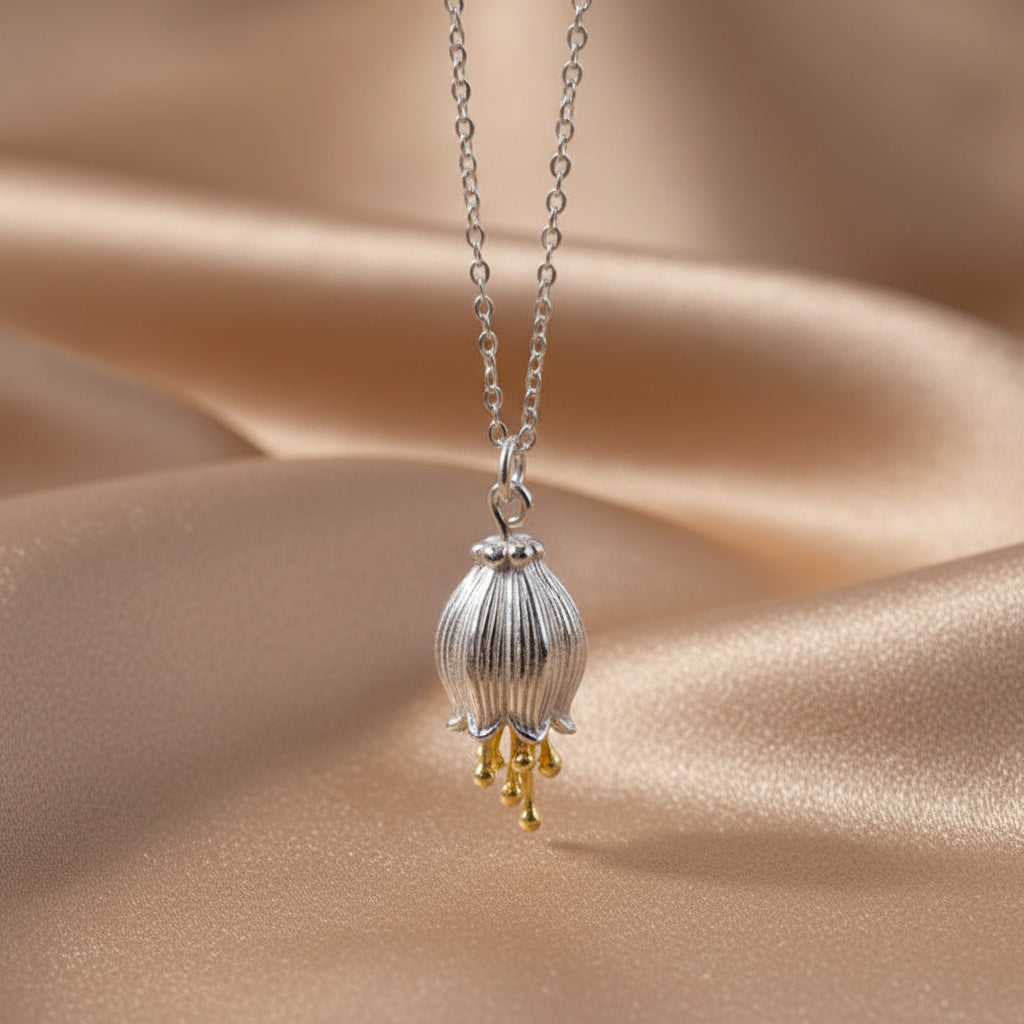 Silver Flower Pendant Necklace | S925 Sterling Silver