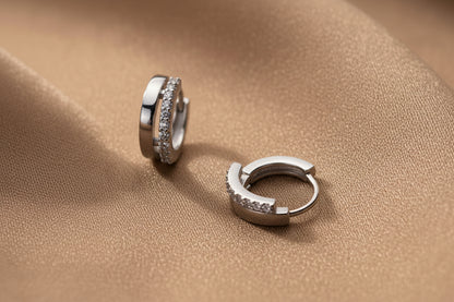 Boucles d'oreilles superposées en argent pour femmes | Argent sterling 925