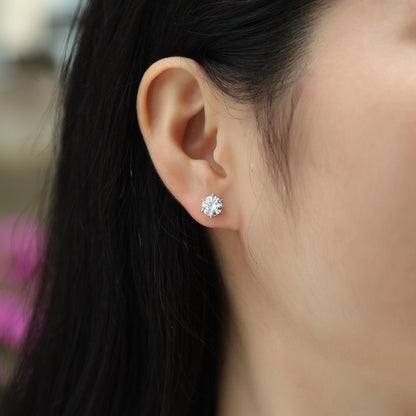 Moissanite Protection Stud Earrings | S925 Sterling Silver