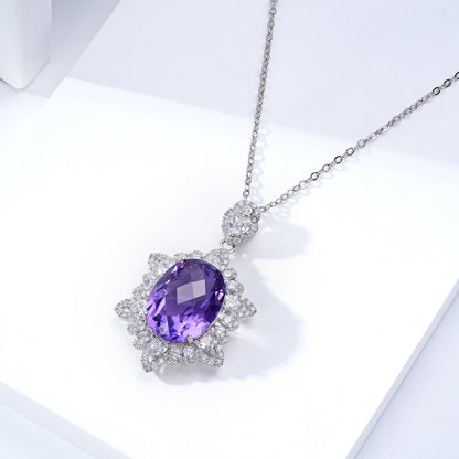 Natural Amethyst Necklace | S925 Sterling Silver