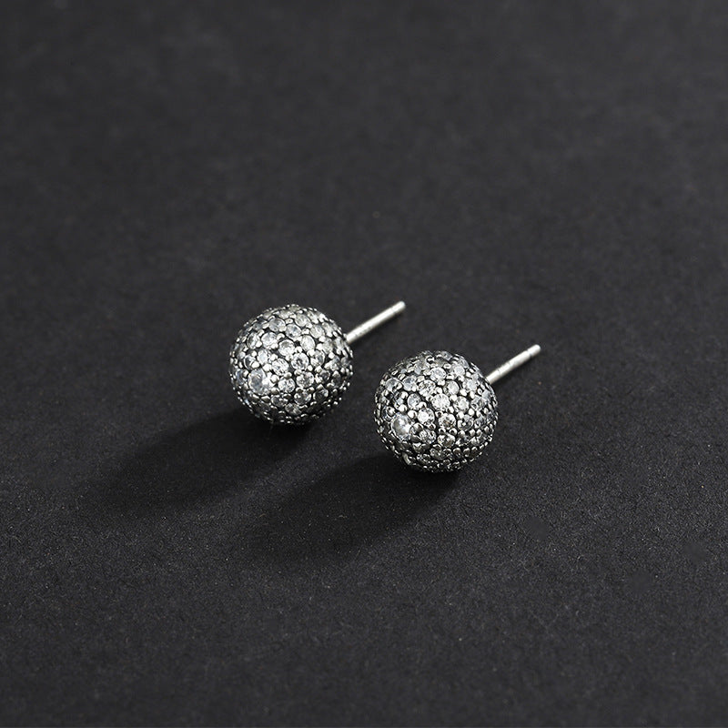 Petites clous d'oreilles Tremella en argent 925 pour femme
