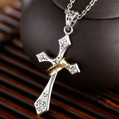 Pendentif Croix de Jésus | Argent sterling S925 pour hommes, design rétro