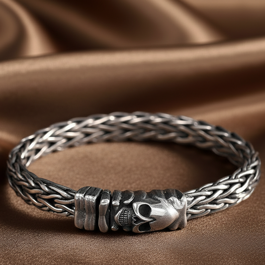 Skull Weave Bracelet | S925 Sterling Silver