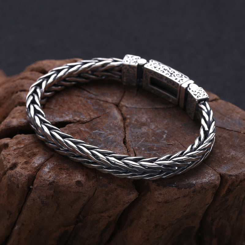 Braided Rattan Bracelet | S925 Sterling Silver