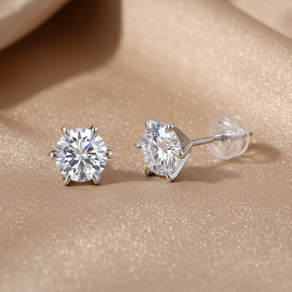 Moissanite Protection Stud Earrings | S925 Sterling Silver