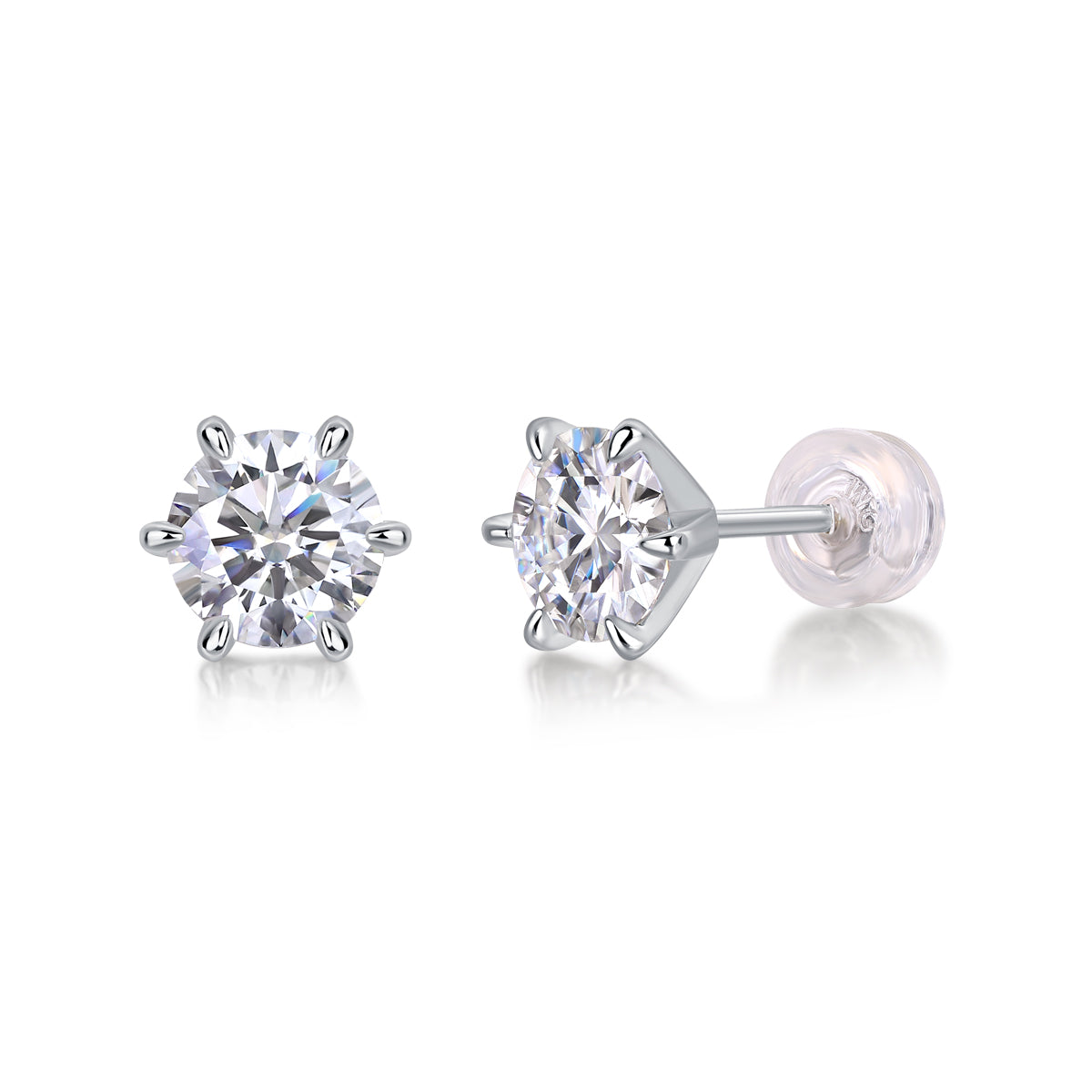 Moissanite Protection Stud Earrings | S925 Sterling Silver