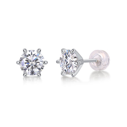 Moissanite Protection Stud Earrings | S925 Sterling Silver