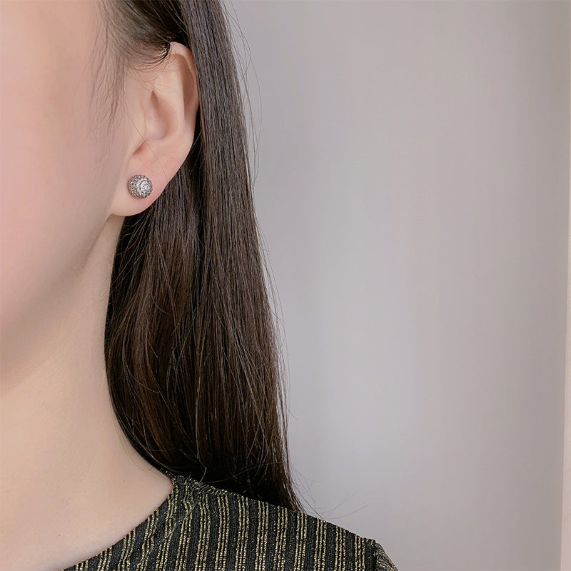 Petites clous d'oreilles Tremella en argent 925 pour femme