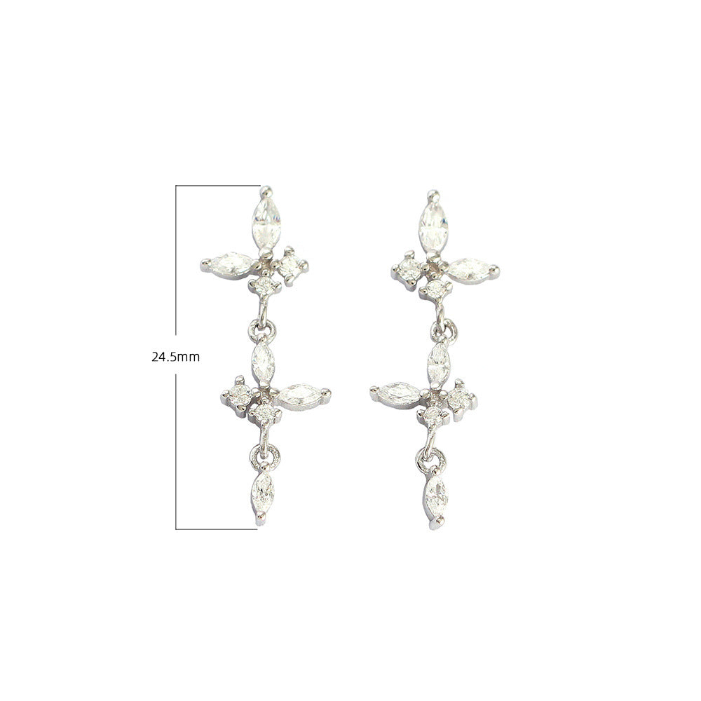 Diamond Butterfly Tassel Earrings | S925 Sterling Silver