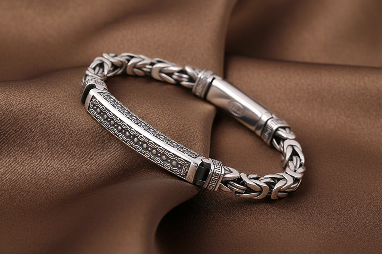 Thai Silver Retro Keel Pattern Bracelet | S925 Sterling Silver
