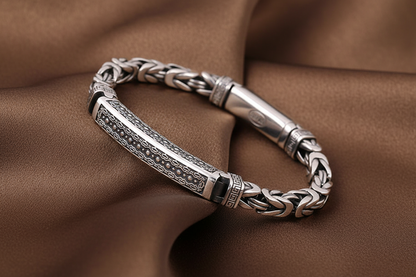 Thai Silver Retro Keel Pattern Bracelet | S925 Sterling Silver
