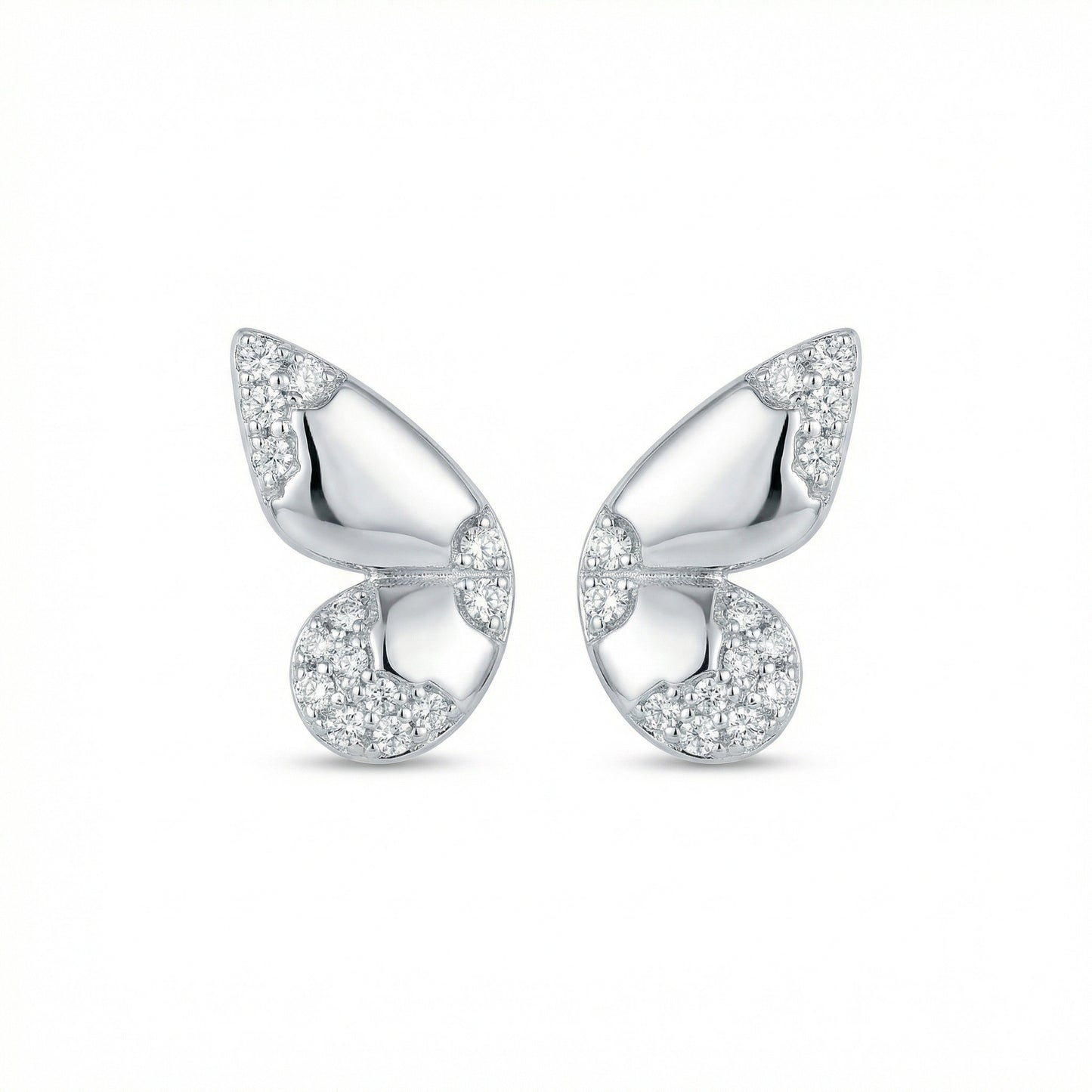 Butterfly Wing Stud Earrings | S925 Sterling Silver