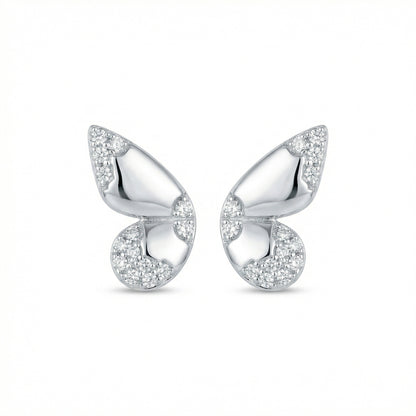 Butterfly Wing Stud Earrings | S925 Sterling Silver