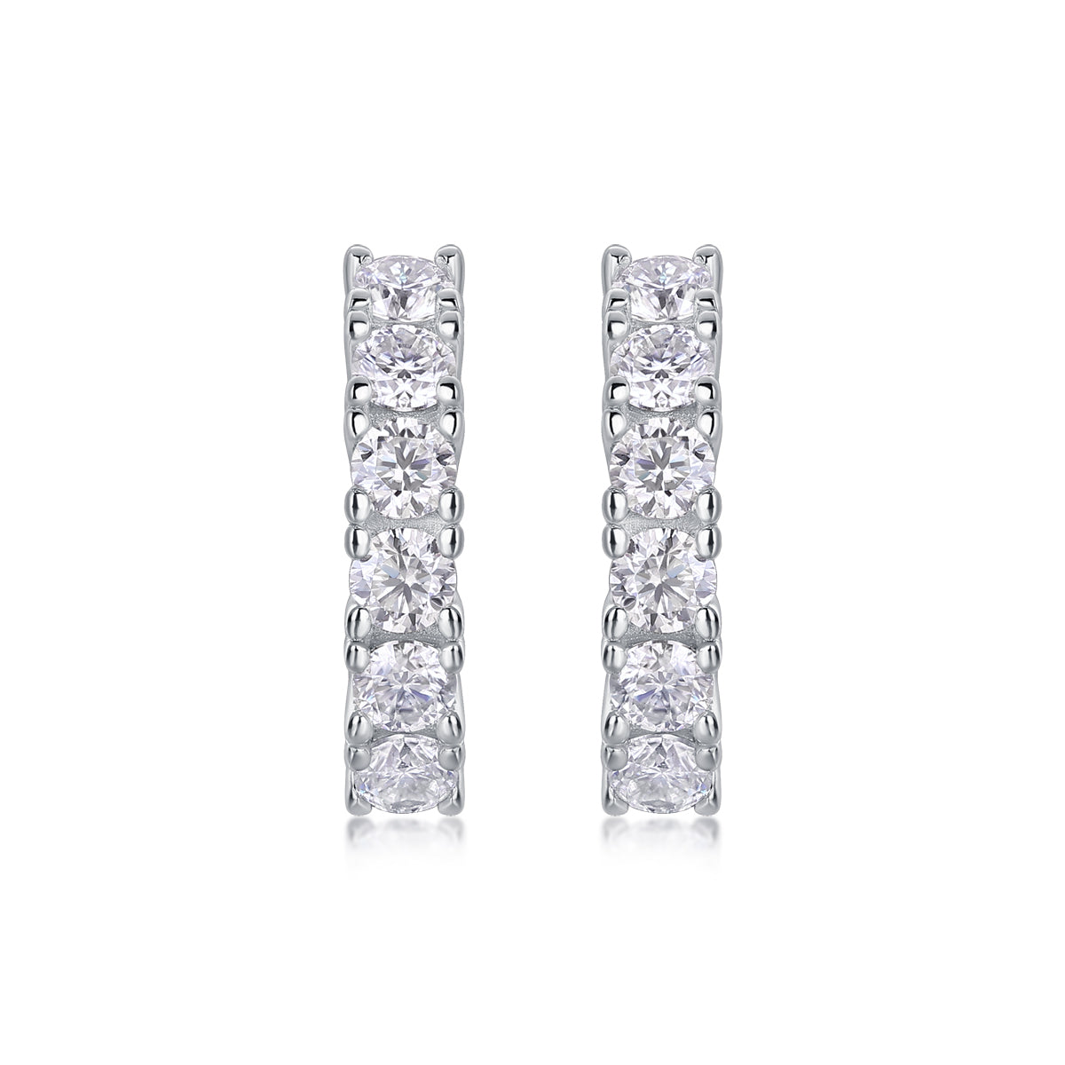 Pursuit Moissanite Stud Earrings | S925 Silver Platinum-plated