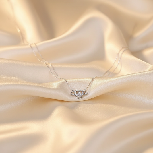 Angel heart necklace