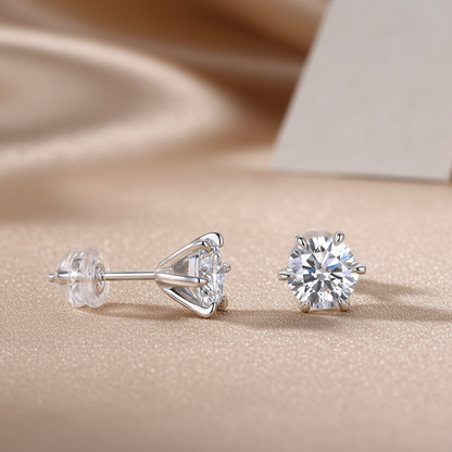 Moissanite Protection Stud Earrings | S925 Sterling Silver