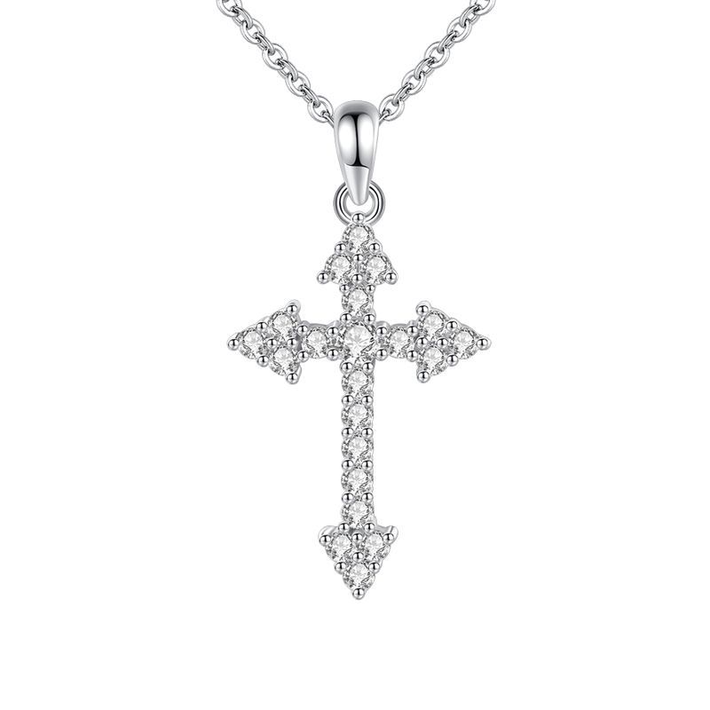 Declaration Diamond Cross Necklace | S925 Sterling Silver