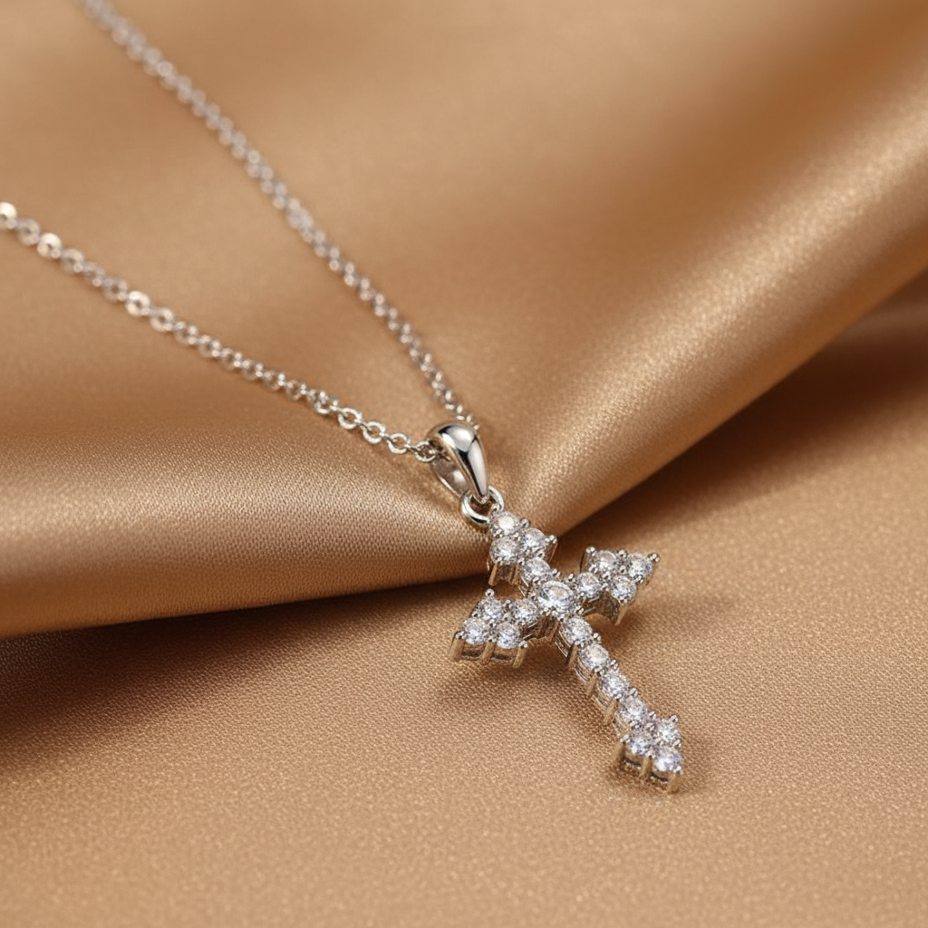 Declaration Diamond Cross Necklace | S925 Sterling Silver