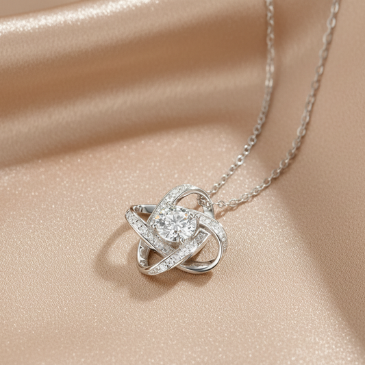 Cycle Moissanite Pendant Necklace | S925 Silver Platinum-plated