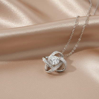 Collier Pendentif Moissanite Cycle | Argent 925 Plaqué Platine