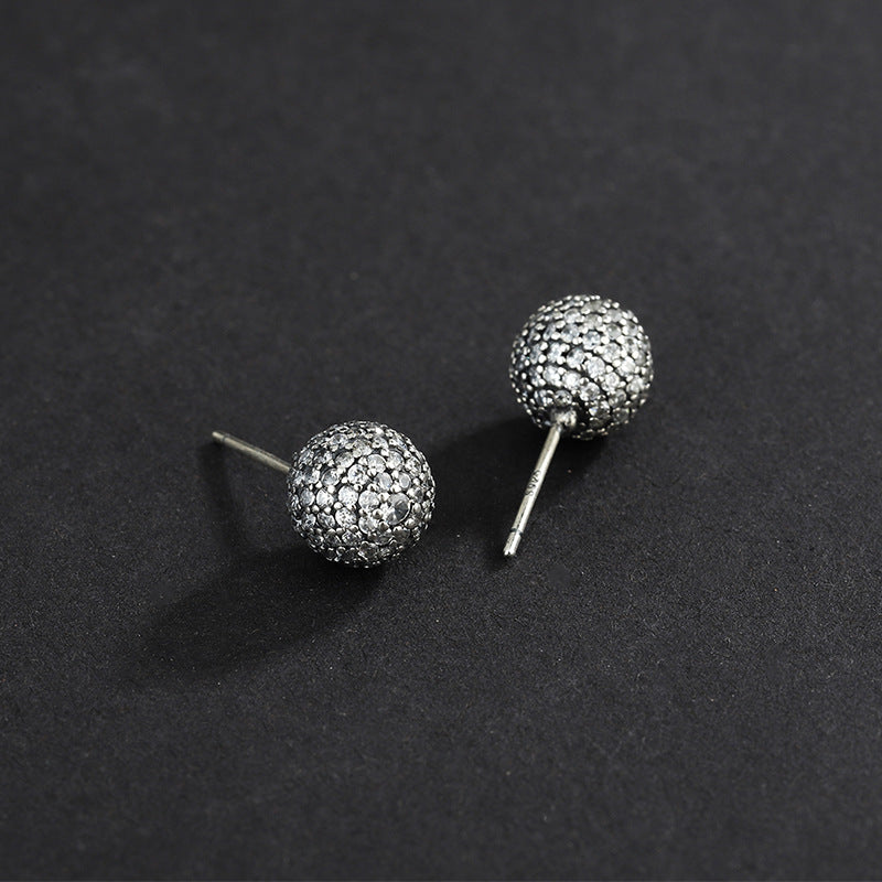 Petites clous d'oreilles Tremella en argent 925 pour femme