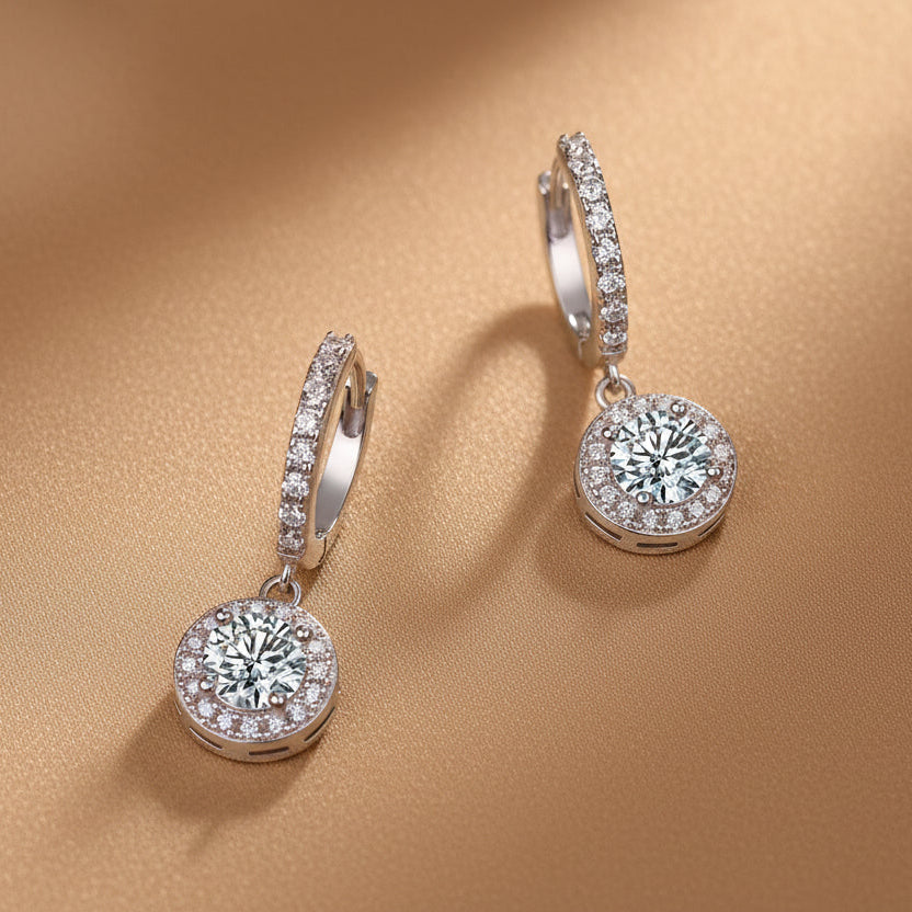Pour les jeunes Boucles d'oreilles clous en moissanite | 0.5 carat | Argent S925 plaqué platine
