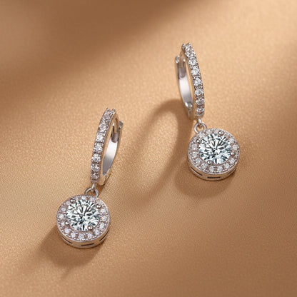 Pour les jeunes Boucles d'oreilles clous en moissanite | 0.5 carat | Argent S925 plaqué platine
