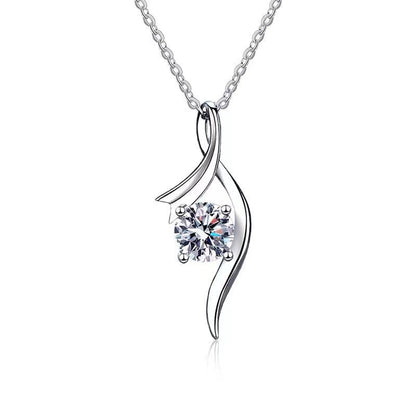 Four-Claw Diamond Necklace | 1 Carat Moissanite | S925 Sterling Silver