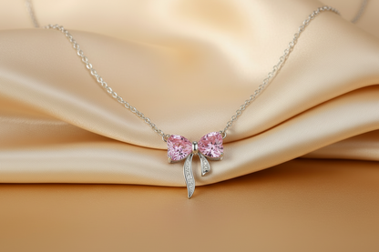Collier nœud papillon en zircon | Chaîne de clavicule en argent sterling S925