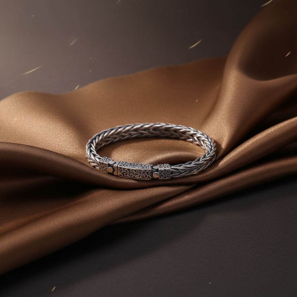 Braided rattan bracelet