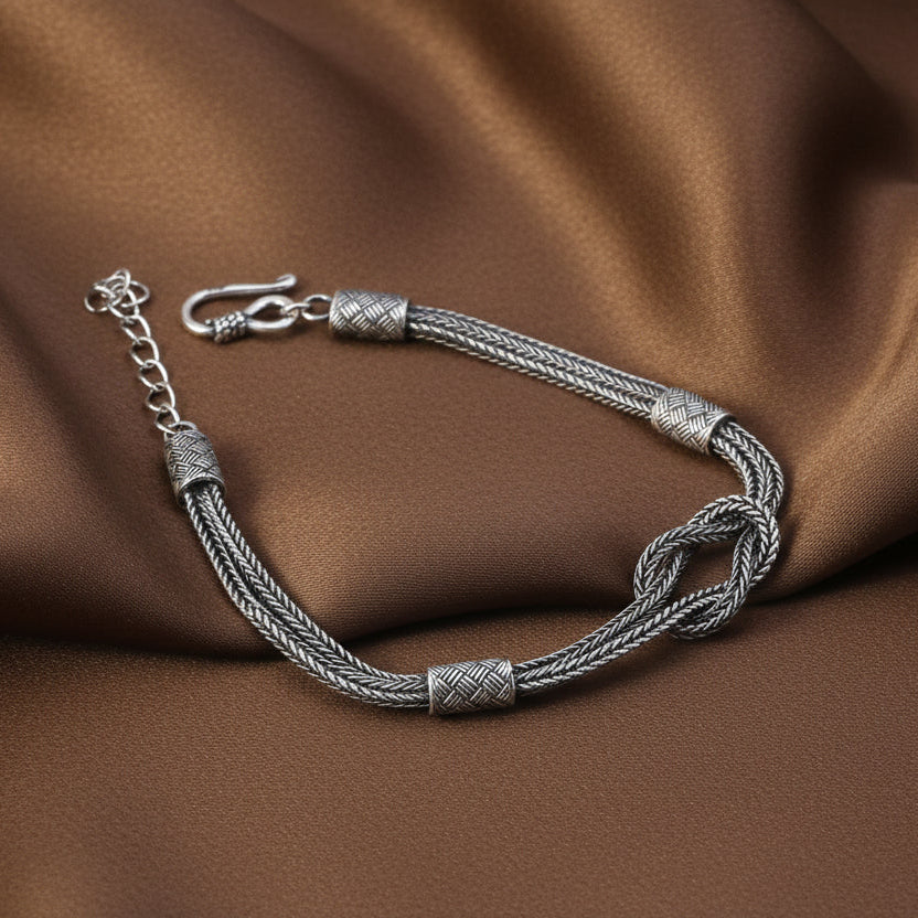 Bracelet Rétro Tressé Main | Argent Sterling S925