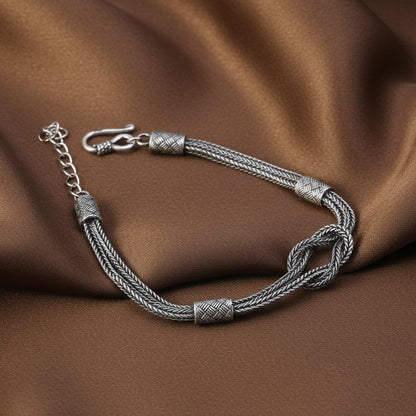 Bracelet Rétro Tressé Main | Argent Sterling S925