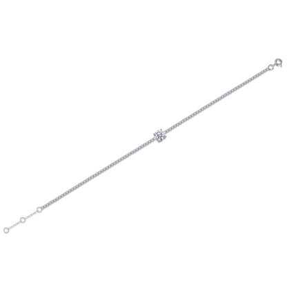 Bracelet Moissanite Rosée de l'Aube | Argent 925 Plaqué Platine
