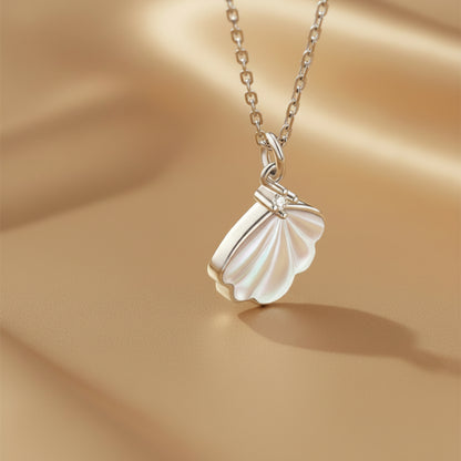 Mother-of-Pearl Shell Projection Necklace | S925 Sterling Silver