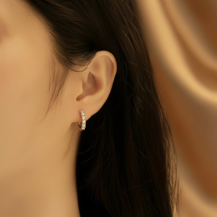 Pursuit Moissanite Stud Earrings | S925 Silver Platinum-plated