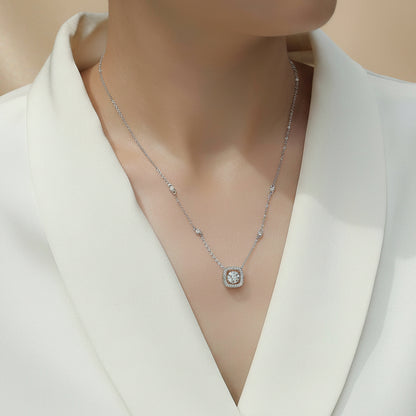 Pendentif en moissanite douce | Argent S925 plaqué platine